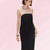 Velvet Drape Strapless Gown