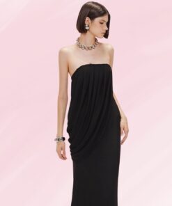 Velvet Drape Strapless Gown
