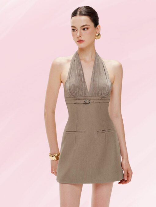 Sahara Halter Mini Dress - Image 3